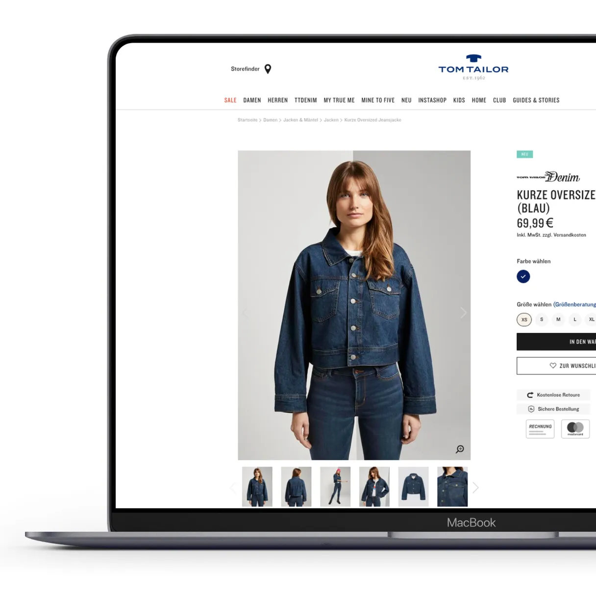 Tom Tailor Webshop Produkt-Detailseite